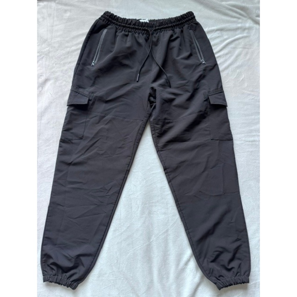 Sovereign Code Mens Black Cargo Jogger Pants XL Elastic Waist Zipper Pockets